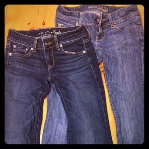 Two pairs of American Eagle jeans size 0